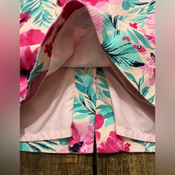 🌺 J. Crew Pencil Skirt | Floral | Tropical | Lined | Pink & Turquoise | Size 2 - Picture 4 of 9